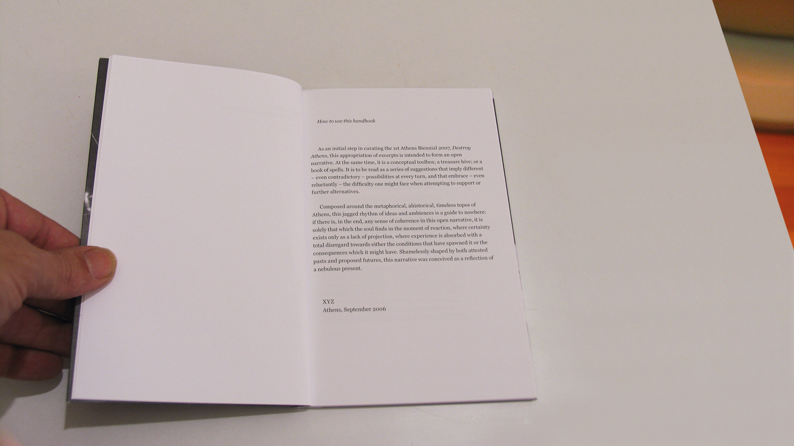 Suggestions for the Destruction of Athens – A Handbook ~ 1st Athens Biennale 2007