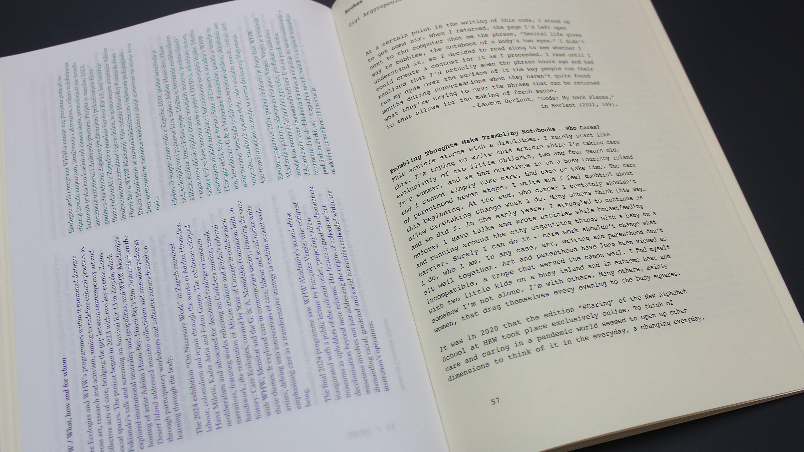 Care in Conflict: Artistic Reflections on Broken Worlds/Words ~ Centre of New Media and Feminist Public Practices